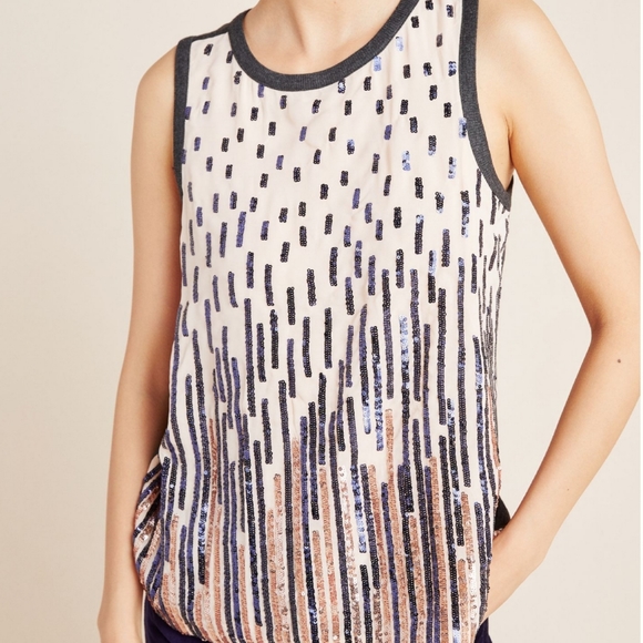 Anthropologie Auberte beaded top, XL
